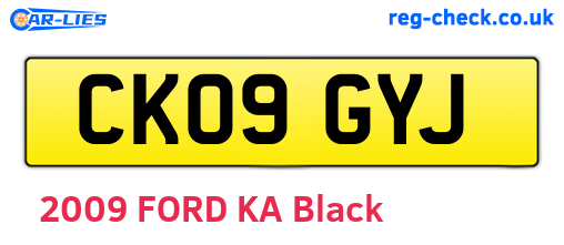 CK09GYJ are the vehicle registration plates.