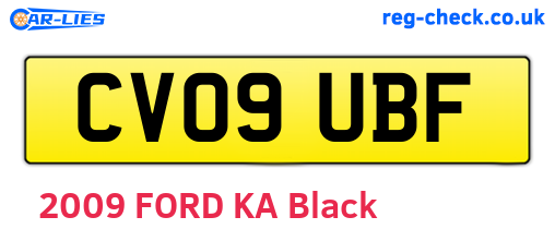 CV09UBF are the vehicle registration plates.