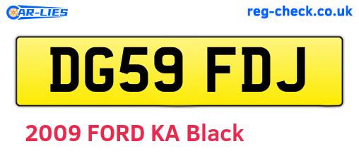 DG59FDJ are the vehicle registration plates.