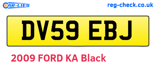 DV59EBJ are the vehicle registration plates.