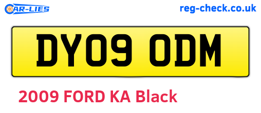 DY09ODM are the vehicle registration plates.