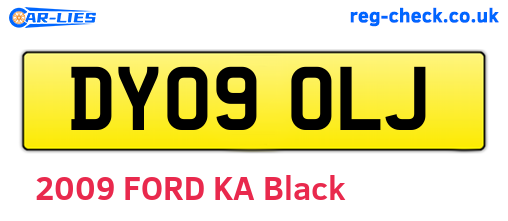 DY09OLJ are the vehicle registration plates.