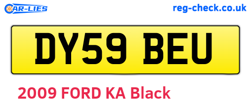 DY59BEU are the vehicle registration plates.