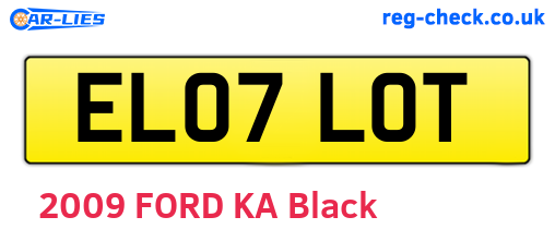 EL07LOT are the vehicle registration plates.