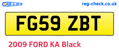 FG59ZBT are the vehicle registration plates.