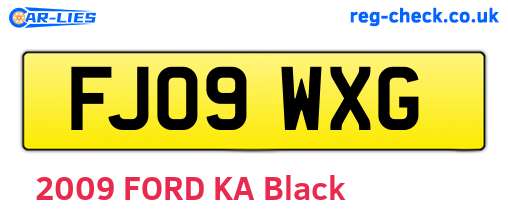 FJ09WXG are the vehicle registration plates.