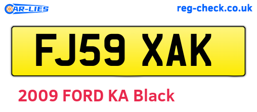 FJ59XAK are the vehicle registration plates.