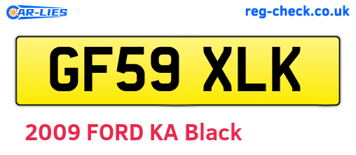 GF59XLK are the vehicle registration plates.