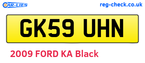 GK59UHN are the vehicle registration plates.