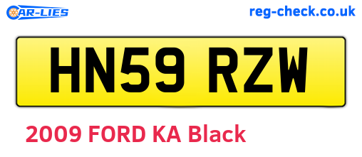HN59RZW are the vehicle registration plates.