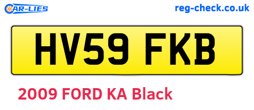 HV59FKB are the vehicle registration plates.