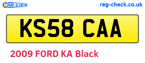 KS58CAA are the vehicle registration plates.