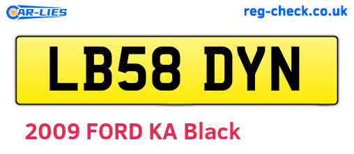 LB58DYN are the vehicle registration plates.