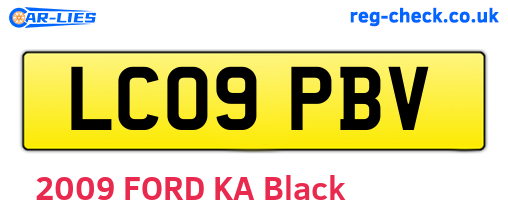 LC09PBV are the vehicle registration plates.