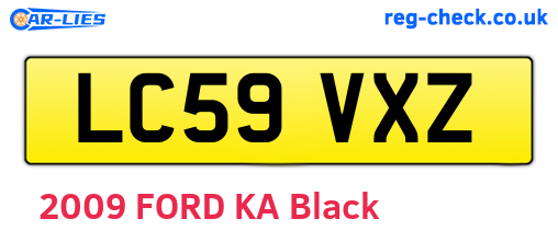 LC59VXZ are the vehicle registration plates.