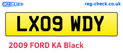 LX09WDY are the vehicle registration plates.