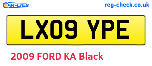 LX09YPE are the vehicle registration plates.