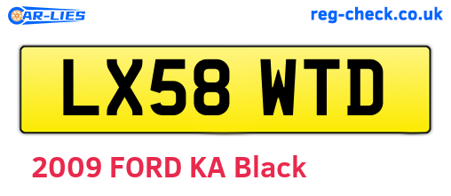 LX58WTD are the vehicle registration plates.