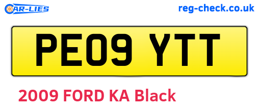 PE09YTT are the vehicle registration plates.