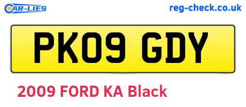 PK09GDY are the vehicle registration plates.