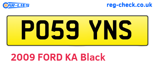 PO59YNS are the vehicle registration plates.