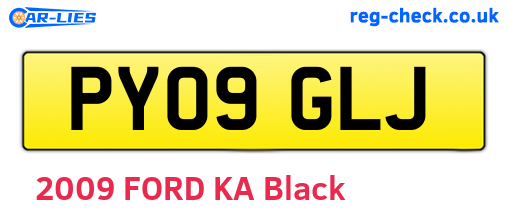 PY09GLJ are the vehicle registration plates.