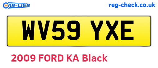 WV59YXE are the vehicle registration plates.