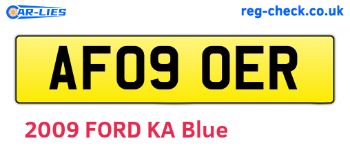 AF09OER are the vehicle registration plates.