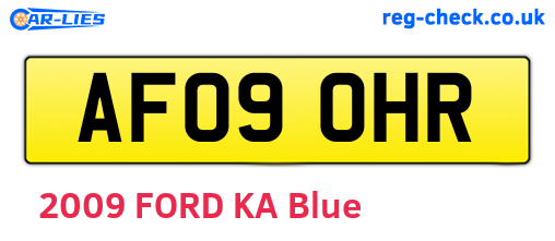 AF09OHR are the vehicle registration plates.