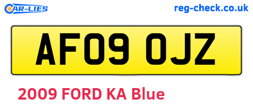 AF09OJZ are the vehicle registration plates.