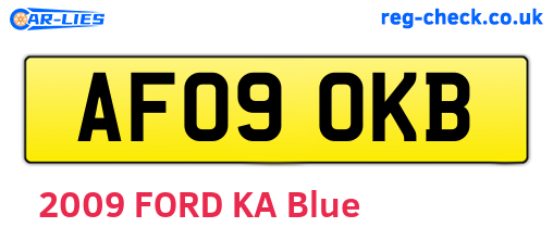 AF09OKB are the vehicle registration plates.