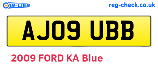 AJ09UBB are the vehicle registration plates.