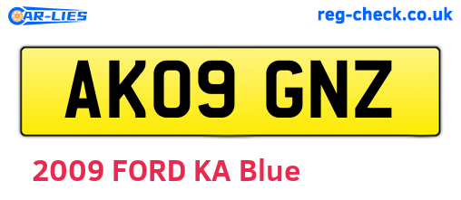 AK09GNZ are the vehicle registration plates.