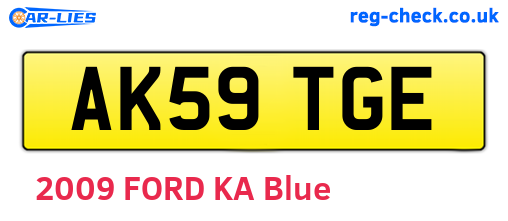 AK59TGE are the vehicle registration plates.