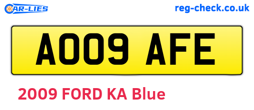 AO09AFE are the vehicle registration plates.