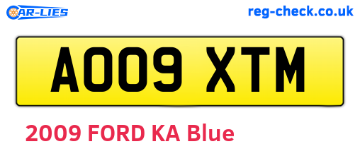 AO09XTM are the vehicle registration plates.