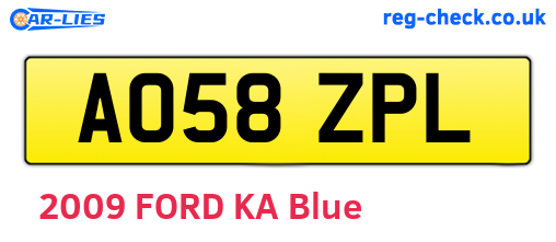 AO58ZPL are the vehicle registration plates.