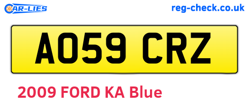 AO59CRZ are the vehicle registration plates.