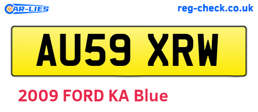 AU59XRW are the vehicle registration plates.