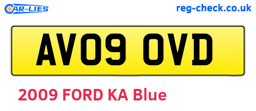 AV09OVD are the vehicle registration plates.