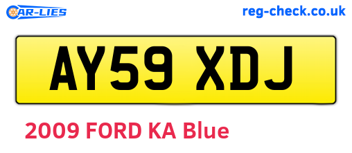 AY59XDJ are the vehicle registration plates.