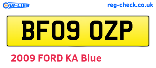 BF09OZP are the vehicle registration plates.