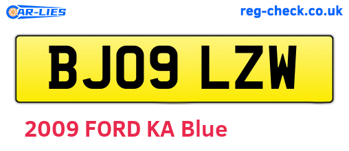 BJ09LZW are the vehicle registration plates.