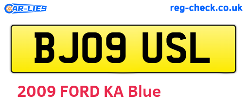 BJ09USL are the vehicle registration plates.