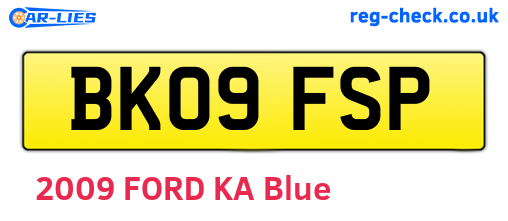 BK09FSP are the vehicle registration plates.