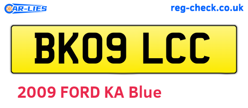 BK09LCC are the vehicle registration plates.