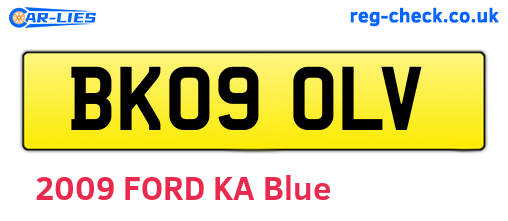 BK09OLV are the vehicle registration plates.