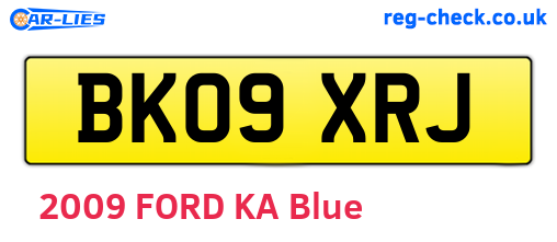 BK09XRJ are the vehicle registration plates.