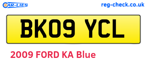 BK09YCL are the vehicle registration plates.