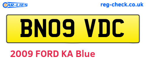 BN09VDC are the vehicle registration plates.